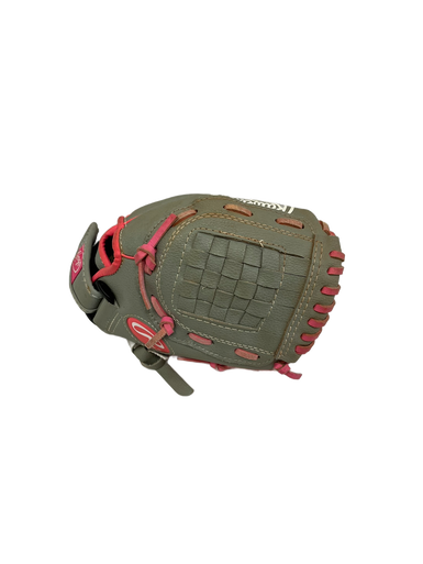 Used Rawlings STORM RH Throw Fastpitch Gloves Grey And Pink 10" 11692-S000139649