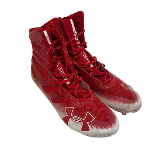 Used Under Armour HIGHLIGHT MC Adult FB Cleats White And Red Senior 12 11692-S000139657