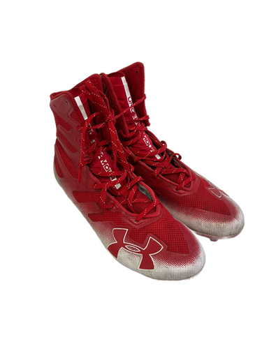 Used Under Armour HIGHLIGHT MC Adult FB Cleats White And Red Senior 12 11692-S000139657