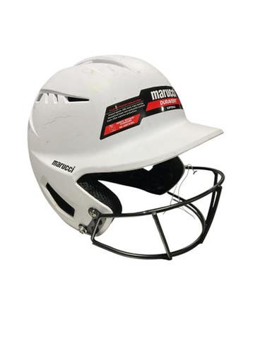 Used Marucci HELMET W/ MASK Batting Helmet w/Mask White LG 11834-S000038680