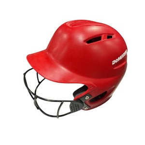 Used Demarini RED W/ MASK Batting Helmet w/Mask Red One Size 11834-S000038753