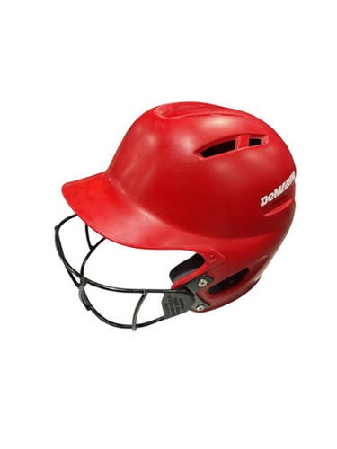 Used Demarini RED W/ MASK Batting Helmet w/Mask Red One Size 11834-S000038753