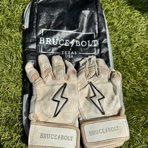 Bruce Bolt Youth XXS Batting Gloves White Chrome Series