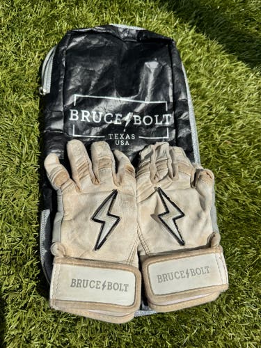 Bruce Bolt Youth XXS Batting Gloves White Chrome Series