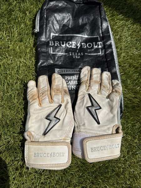 Bruce Bolt Youth XXS Batting Gloves White Chrome Series