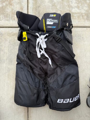 Bauer 3 S Pro Black Hockey Pants, Intermediate Large