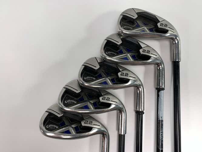 Callaway X-22 Iron Set 7-PW+GW 75g Stiff Graphite Mens RH +1''