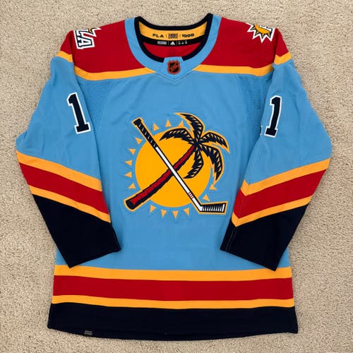 (Size 52) Adidas Florida Panthers #11 Huberdeau Reverse Retro 2.0 Hockey Jersey Men's Large