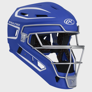 Rawlings VELO 2.0 Catcher's Helmet Baseball Hockey Style Senior 7 1/8" - 7 1/2" Blue