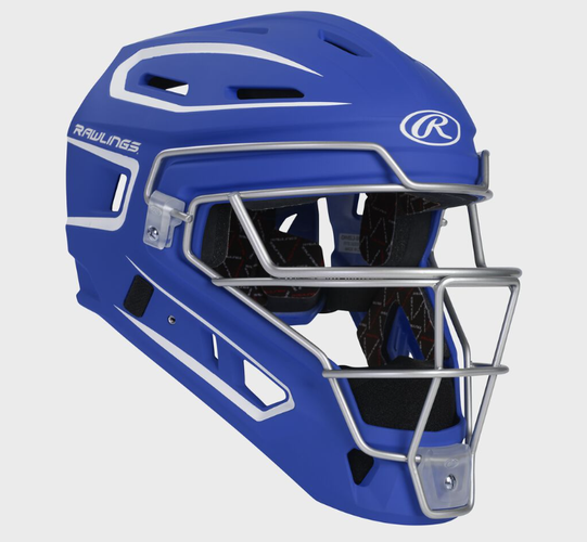 Rawlings VELO 2.0 Catcher's Helmet Baseball Hockey Style Senior 7 1/8" - 7 1/2" Blue