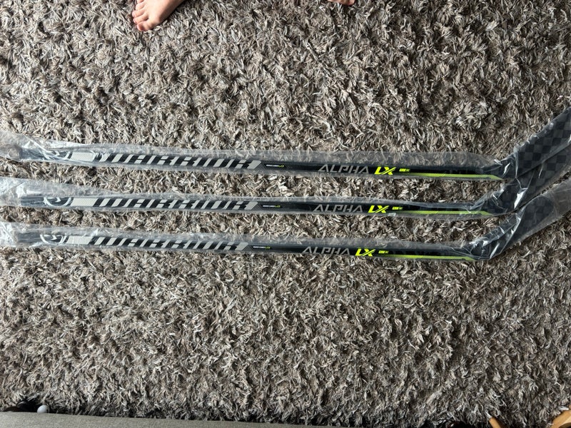 3 Pack, Senior Warrior Alpha LX Pro Left Hand Hockey Stick P88M Pro Stock (New)
