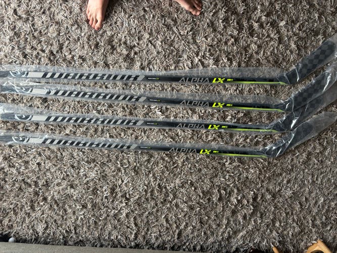 4 Pack, Senior Warrior Alpha LX Pro Left Hand Hockey Stick P88M Pro Stock (New)