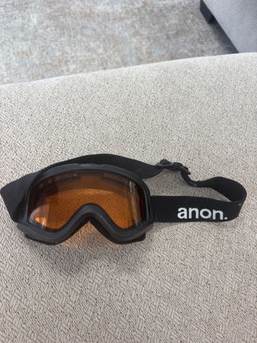 Orange anon ski goggles