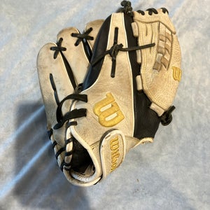 Black Wilson A950 LH Pitcher's Softball Glove 12.5" (Used)