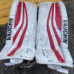 Red 32" Junior Vaughn Ventus SLR Pro Goalie Leg Pads (Used)