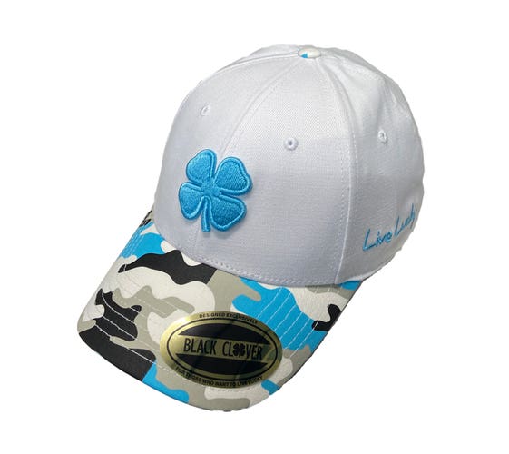 NEW Black Clover Live Lucky Patriot 4 Carolina Blue/White Fitted L/XL Golf