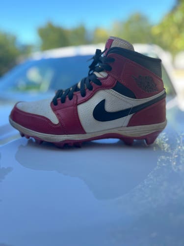 Red Men's Size M 8.0 (W 9.0) Youth Air Jordan High Top Molded Cleats (Used)