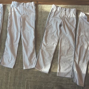 4 White Baseball Pants (Youth Large)