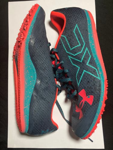 Blue Men's Size M 9.0 (W 10.0) Adult Under Armour Cross Country Spikes.