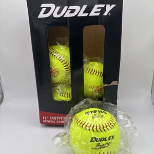 Dudley 4D147Y  12" Thunder Heat Fastpitch Official Game Balls, Set Of 4 New