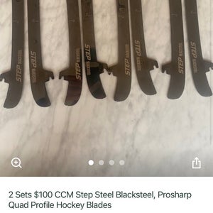 2 Sets for $100, CCM Step Steel Blacksteel, Prosharp Quad Profile Hockey Blades