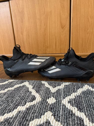Adidas Adizero Football Cleats “Black silver Metallic” (Size 10)
