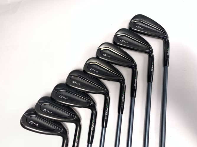 Ping G710 Iron Set 5-PW+GW+SW Green Dot 2* Up Alta CB AWT Soft Regular Senior RH
