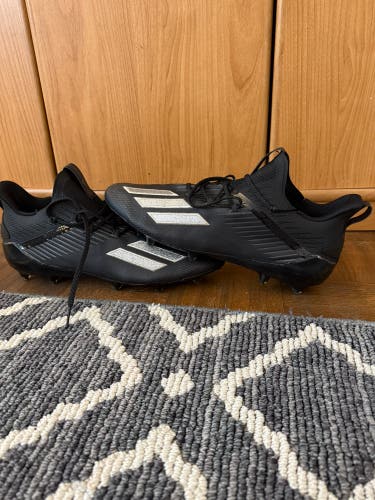 Adidas Adizero Football Cleats “Black silver Metallic” (Size 15)
