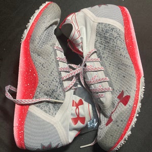 Unisex UA Brigade XC Spikes, Gray M 8.5 (W 9.5) Mid Top (New)