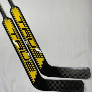 NEW True HZRDUS 7X4 Goalie Sticks, 25”, Regular Hand, Yellow/Black - 2 Pack