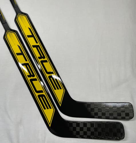 NEW True HZRDUS 7X4 Goalie Sticks, 24”, Regular Hand, Yellow/Black - 2 Pack