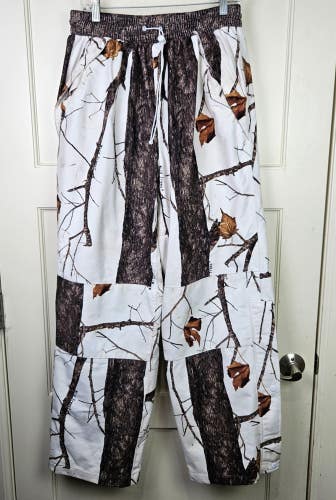 Wildfowler Outfitter White Snow Med Wild Trees Camo Pants Hunt Size: L