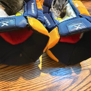 Blue and Yellow Bauer Vapor Hyperlite Gloves 11"  (Used)