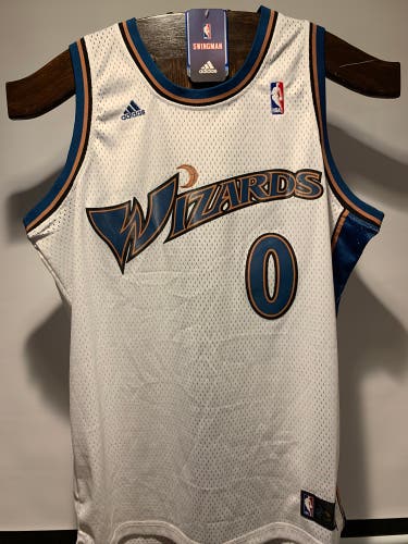 2004–05 Washington Wizards Gilbert Arenas #0 Adidas White Jersey–Size Large (+ 2), Brand New