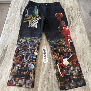 Nike Air Jordan Printed Twill Pants Black HF0045-010 Men's Size 28 NWT $200