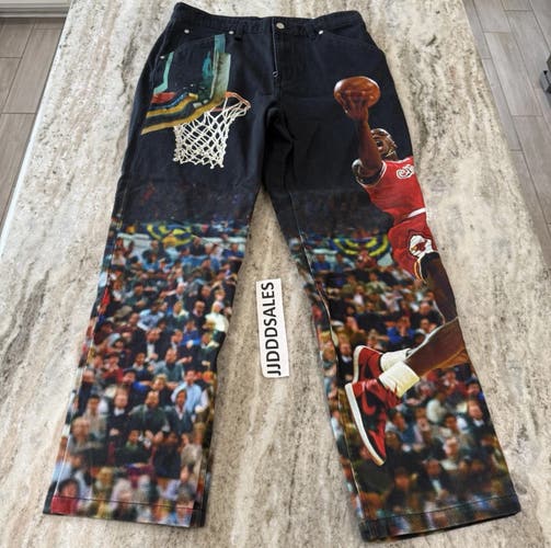 Nike Air Jordan Printed Twill Pants Black HF0045-010 Men's Size 28 NWT $200