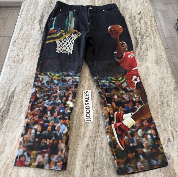 Nike Air Jordan Printed Twill Pants Black HF0045-010 Men's Size 28 NWT $200