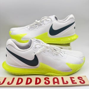 NikeCourt Zoom Vapor Cage 4 Rafa White Volt Teal Tennis DD1579-107 Men’s Sz 8 New