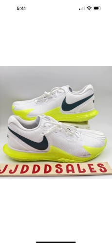 NikeCourt Zoom Vapor Cage 4 Rafa White Volt Teal Tennis DD1579-107 Men’s Sz 8 New