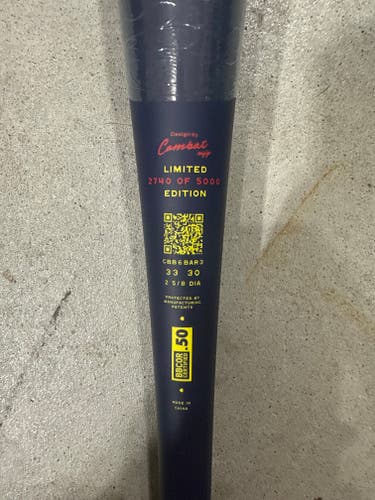 Combat MFG Spec A1 Alloy BBCOR Certified Bat (-3) 30 oz 33" (New)