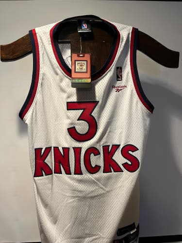 1979–80 New York Knicks Stephon Marbury #3 Hardwood Classic Reebok White Jersey – Size Large (+2)
