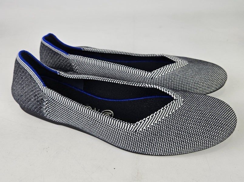 Rothy's The Flat Cloud Gray Birdseye Solid Round Toe Ballet Slip On Shoe Size: 9