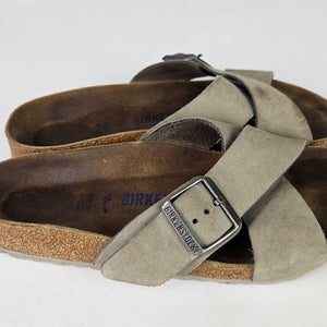 Birkenstock Siena Taupe Nubuck Leather Sandals Cross Strap Women's Size: 38 / 7