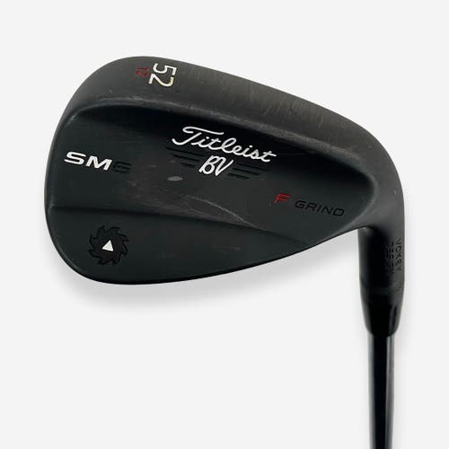 Titleist SM6 Jet Black Raw Wedge 52° 12 Bounce Right Hand Wedge Flex Steel