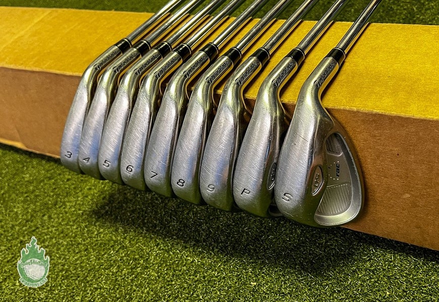 Used Right Handed TaylorMade RAC OS Irons 3-SW Stiff Flex Steel Golf Club Set