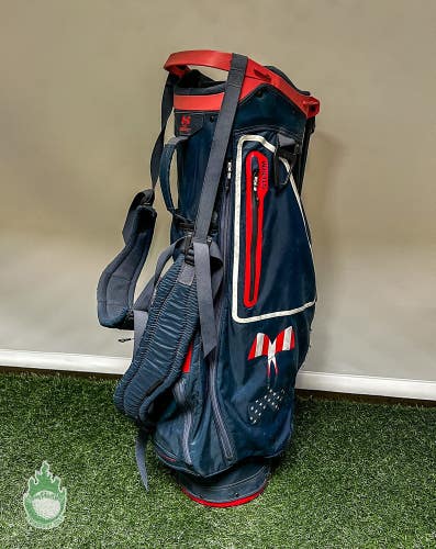 Pre-Owned Under Armour Storm Golf Stand Bag 4-Way USA Flag Red, White & Blue