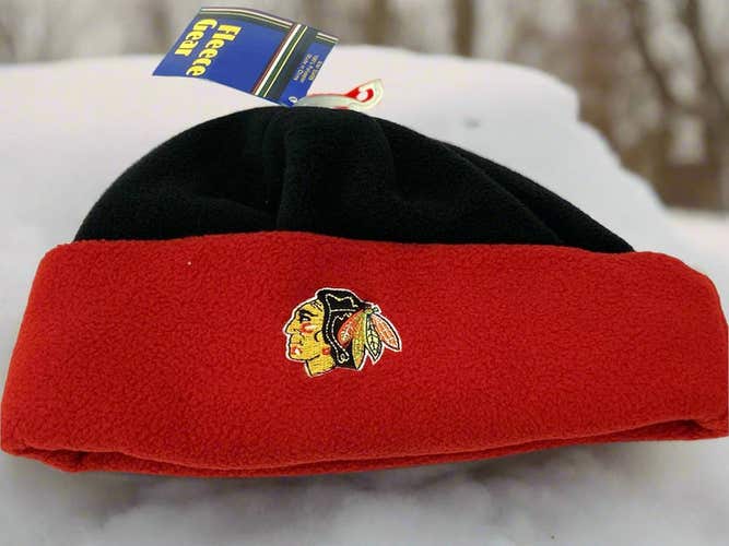 Chicago Blackhawks Vintage Late '90s NHL Team Color NOS Fleece Hat (New)