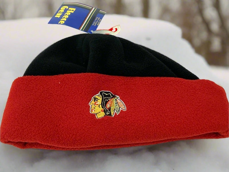 Chicago Blackhawks Vintage Late '90s NHL Team Color NOS Fleece Hat (New)