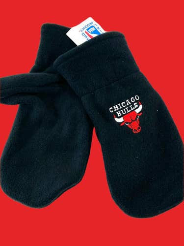 Chicago Bulls Vintage Late '90s NBA Adult Black Fleece NOS Mittens (New)