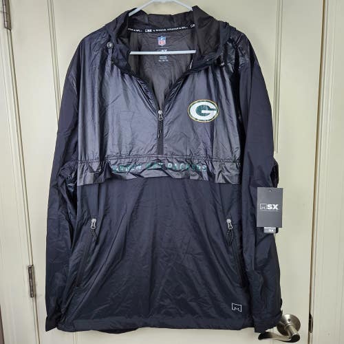 NWT MSX by Michael Strahan Green Bay Packers Black Pullover Jacket Size: XXL